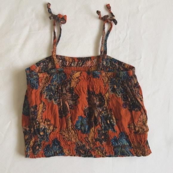 old navy cropped smocked rayon cotton blend floral tank top 3T toddler girls - Picture 6 of 6